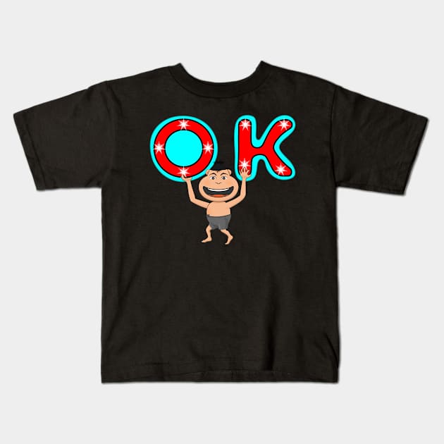 cute child ok bright Kids T-Shirt by be1shop